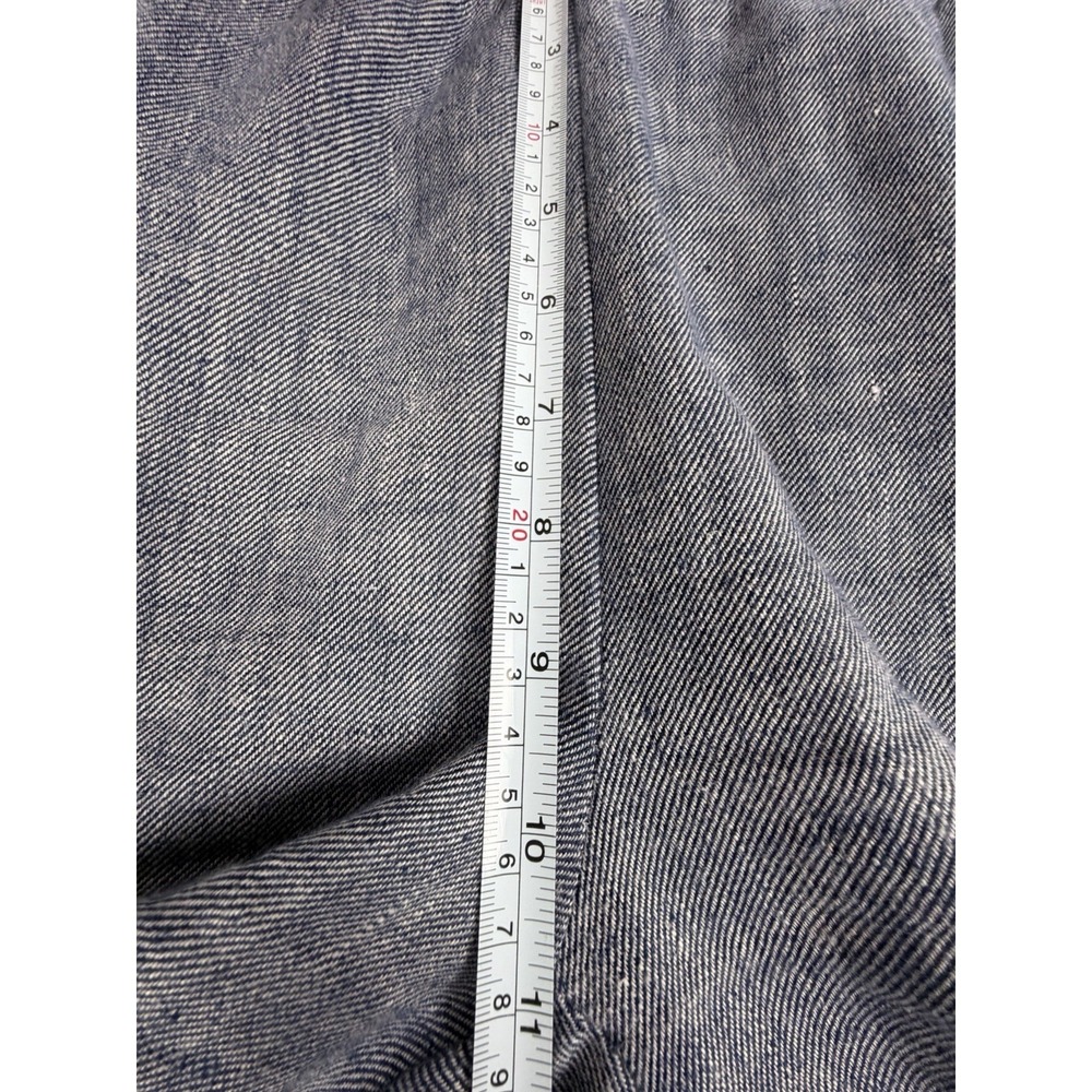 Lands' End Womens Size 4 Blue Linen Blend Wide Leg Pull On Pants Mid Rise - Picture 6 of 8